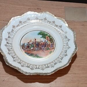 W S George Plate "Tĥe Landjing Of Columbus In America" 12 In.